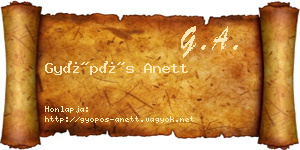 Gyöpös Anett névjegykártya