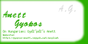 anett gyopos business card